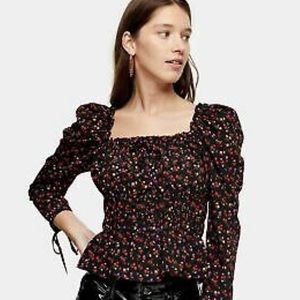 Topshop floral ruched top.